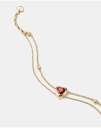 THOMAS SABO - THOMAS SABO Two-Row Bracelet with Red Heart Stone Gold