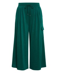 City Chic - Plus size Paige Pocket Wide Leg Track Pant - varsity green