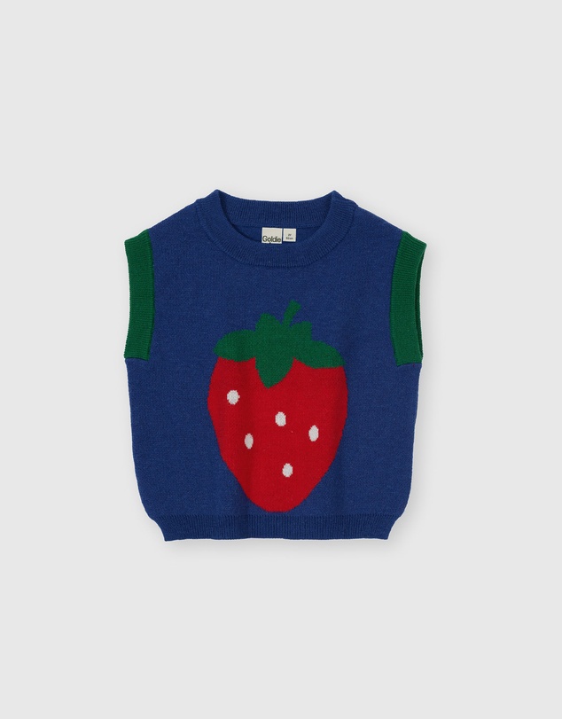 Goldie + Ace - Jumbo Strawberry Knit Vest - Babies-Kids