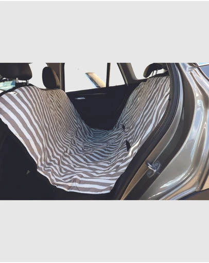 Mog & Bone - Car Seat Cover - Latte Hamptons Stripe