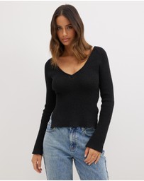 Dazie - Twinkle Tie Back Knit Top