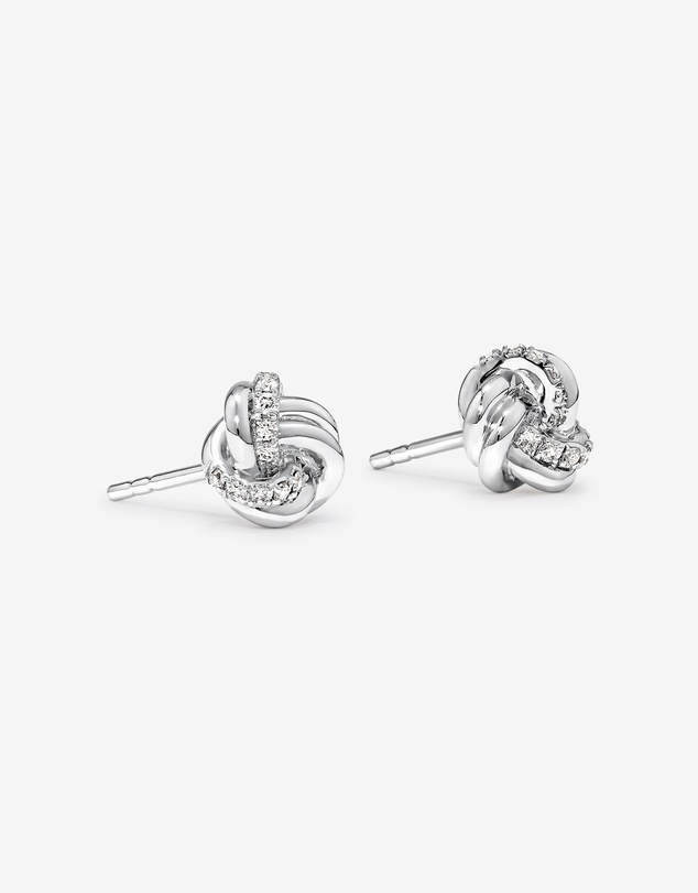 Michael Hill - 0.15 Carat TW Diamond Knots Stud Earrings in Sterling Silver