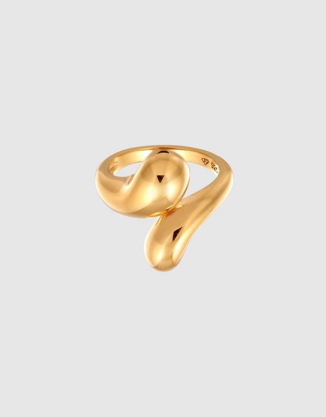 Elli Jewelry - Ring Gold-plated 925 Sterling Silver Ring - Resizable, Perfect for Party & New Year's Eve
