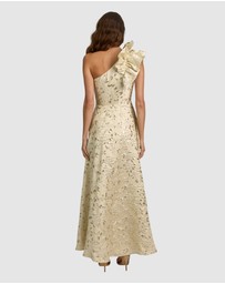 Romance by Honey and Beau - Crechia Jacquard One Shoulder Dress