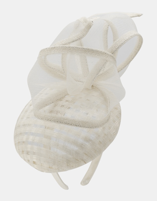 Morgan & Taylor - Pia Fascinator in Ivory White