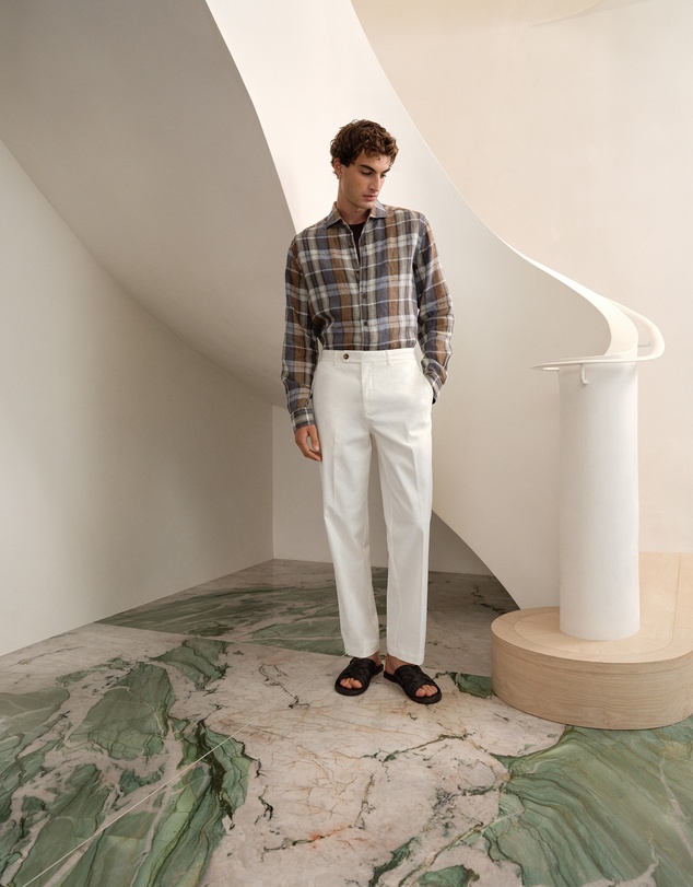 Trenery - Cotton Twill Tailored Pant in White