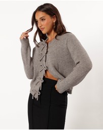 Petal & Pup - Wilde Bow Front Cardigan - Light Grey