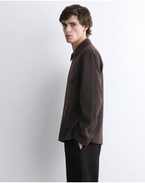 COS - Corduroy-Jersey Zip-Up Overshirt