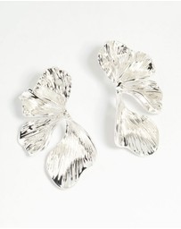 Lovisa - Silver Plated Organic Petal Stud Earrings