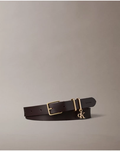 Calvin Klein - Leather Signature Logo Charm Belt
