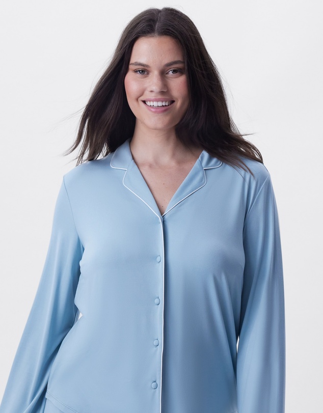 Bras N Things - Emilia Long Sleeve Top - Light Blue