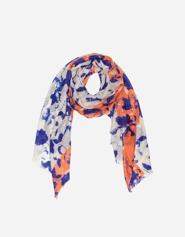 Ozwear Connection Uggs - 100% Australian Wool Print Scarf White Blue and Orange