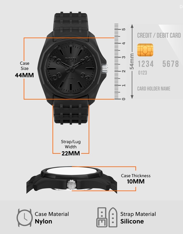 Diesel - Stinger 3-Hand Black Analogue Watch
