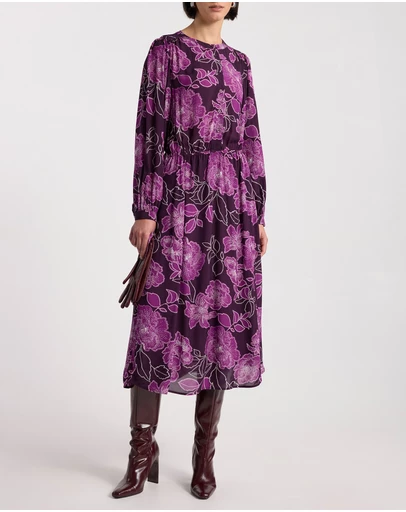 David Lawrence - Garnet Viscose Dress