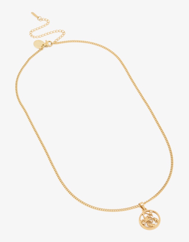 Lovisa - Waterproof Gold Plated Stainless Steel Circle Scorpio Zodiac Sign Necklace
