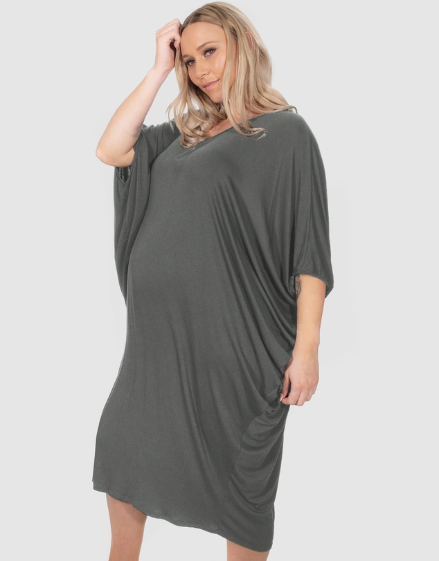 B Free Intimate Apparel - Maternity Bamboo V Neck Draped Dress