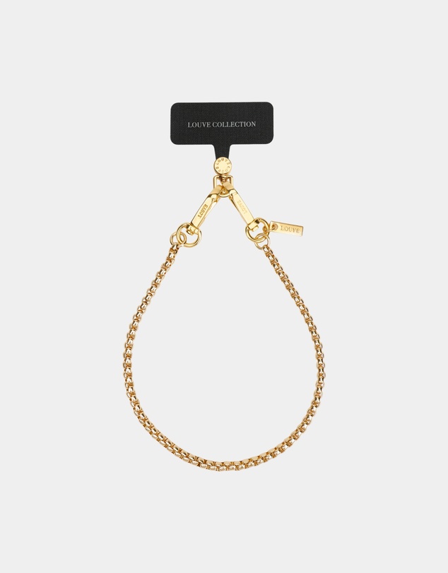 LOUVE COLLECTION - Universal Phone Strap Connector (Black) + Gaia-Gold Wristlet