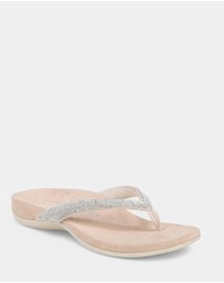 Vionic - Dillon Shine Toe Post Sandal - Cream