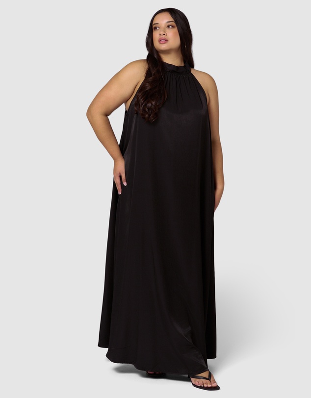 Sunday In The City - Obsidian Halterneck Maxi Dress