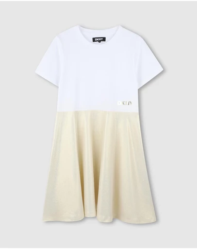 DKNY - Two-Tone Logo T-Shirt Dress - Kids-Teens