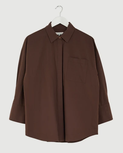 Revibe - Repaired AERE Della Cotton Oversized Shirt - AU 8