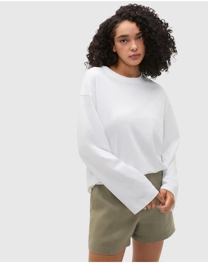 Seed Heritage - Cotton Relaxed Long Sleeve Top