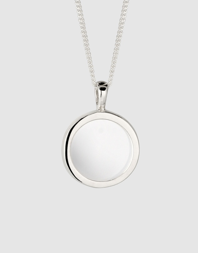Elli Jewelry - Rock Crystal Disc Necklace in 925 Silver