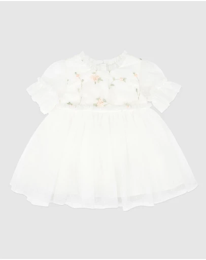 Bebe by Minihaha - Tulle Emb Floral SS Dress