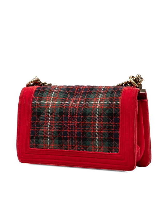 Pre-Loved by Azura Reborn - Pre-Loved Old Medium Quilted Tweed and Velvet Boy Flap
