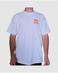 KFD - Kfd Boom Men Logo Cotton Tshirt Relaxed Fit Crew Neck White/Orange