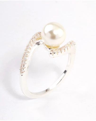 Lovisa - Silver Plated Wrapped Pearl Ring