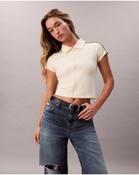 Calvin Klein Jeans - Tech Knit Cropped Polo Shirt