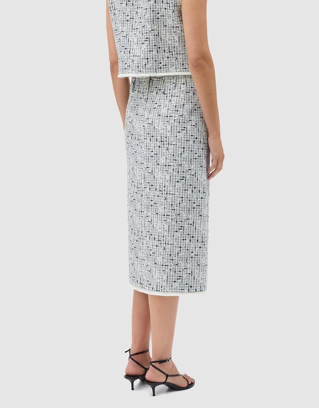 Oroton - Tweed Print Button Wrap Skirt