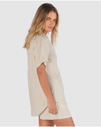 CAMIXA - REVERE Open Collar Short Sleeve Linen shirt