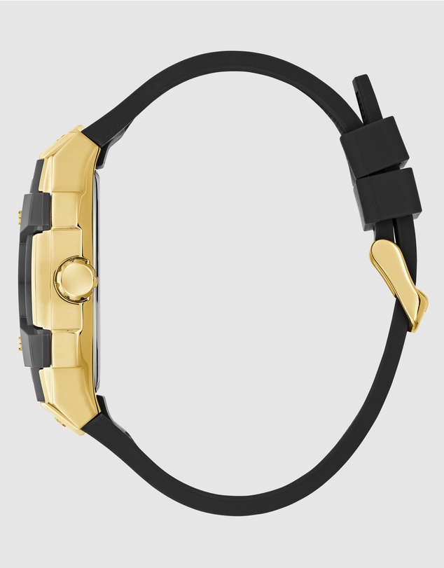 GUESS - GUESS Phoenix Mens Black Gold Tone Multi-function Watch