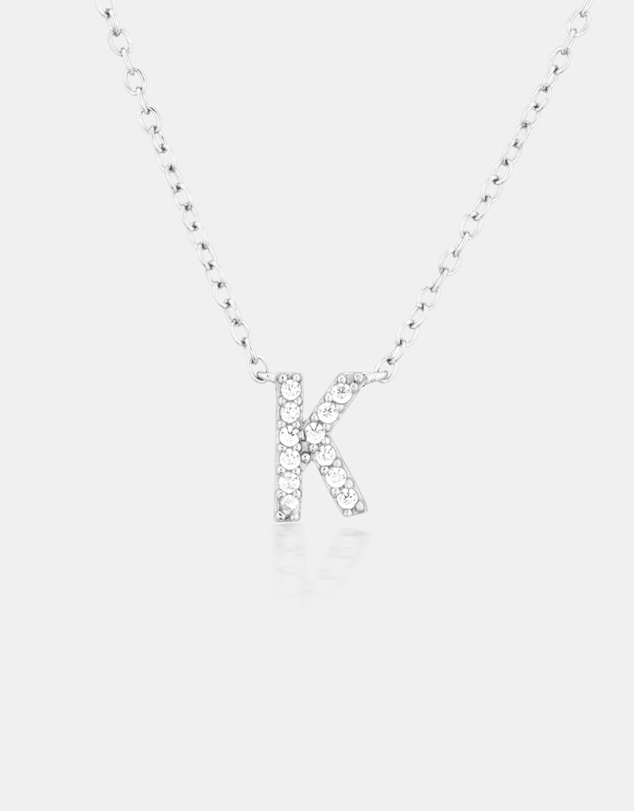 The Silver Collective - A-Z Letter Necklace - K