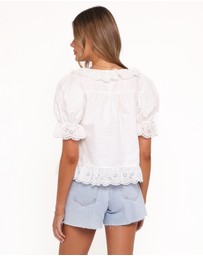 Petal & Pup - Anouk Button Through Top - White