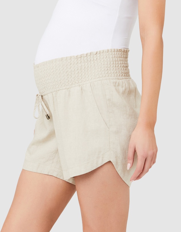 Ripe Maternity - Indi Shirred Linen Short