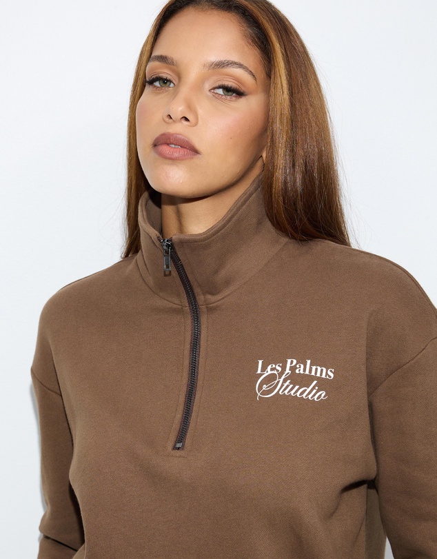 Dazie - Les Palms Quarter Zip Jumper