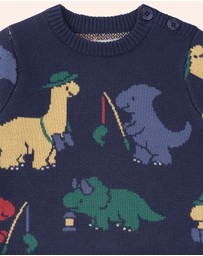 Huxbaby - Camping Dino Knit Pullover - Babies