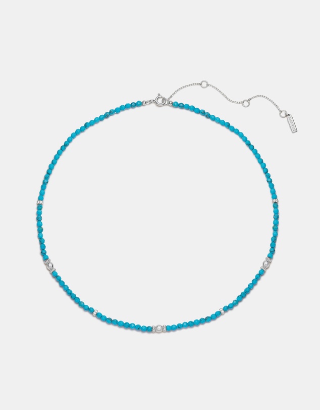 Ania Haie - Silver Lab-Created Turquoise Beaded Necklace