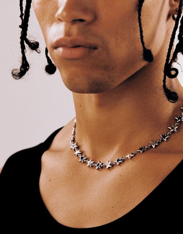 TwoJeys - Black Enameled Stars Necklace