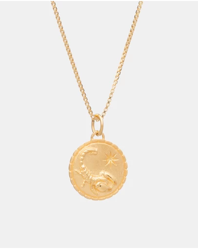 Rachel Jackson - Zodiac Art Coin Necklace Scorpio