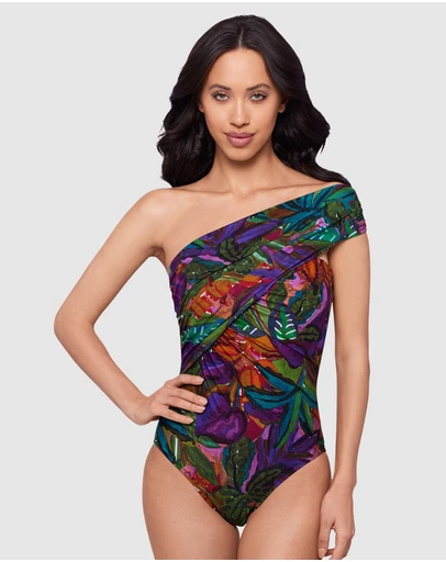 Magicsuit - Cactus Flower Goddess One Shoulder Tummy Control Swimsuit