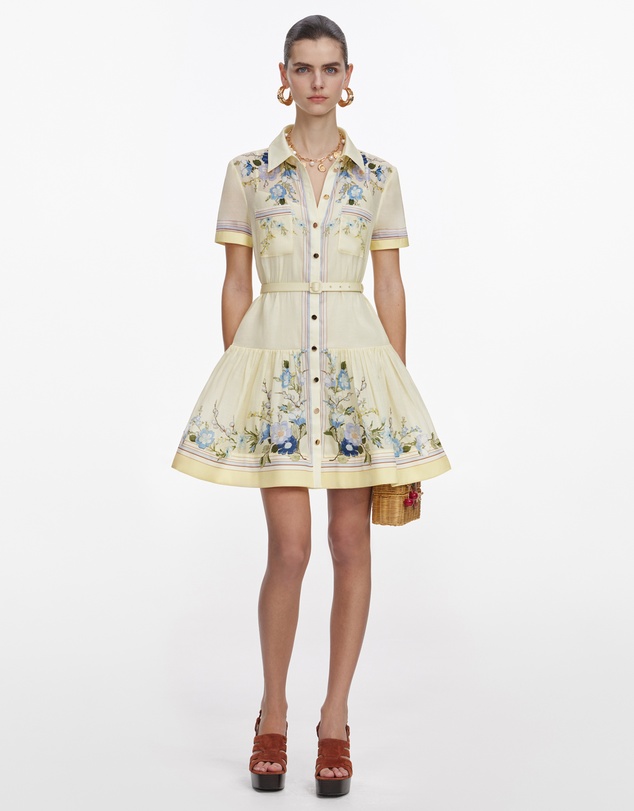 Self Portrait - Floral Organza Mini Dress