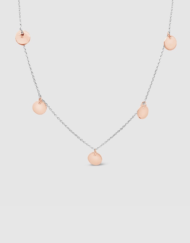 Ichu - Rose Gold Multi Disk Necklace