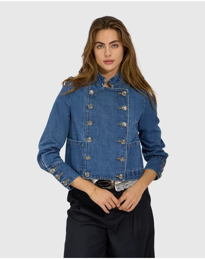 Belle & Bloom - Front Line Military Denim Jacket