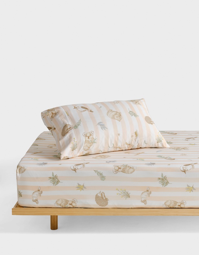 Linen House Kids - Bush Walk Fitted Sheet + Pillowcase Set