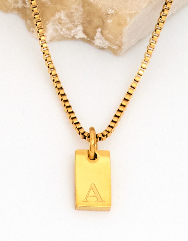 Winona - Afine Alphabet Necklace letter A