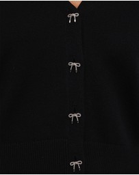 Petal & Pup - Josey Bow Button Cardigan - Black